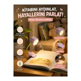BENİMOLMALI Ledli Klipsli Çiçek Okuma Lambası Mandallı Pil Hediyeli Işık Masa Lambası Kitap Okuma Işığı