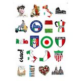 BENİMSER REKLAM İtalya Temalı Sticker Seti – 22×30 cm | Roma, Vespa, Koloseum, Italy Harita & Retro Çıkartmalar