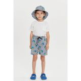 Benitto Kids Erkek Çocuk Desenli Deniz Şortu 7004 - 6 Yaş - Mavi