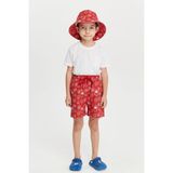 Benitto Kids Erkek Çocuk Desenli Deniz Şortu 7008 - 10 Yaş - Kırmızı