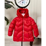 Benitto Kids Kız Bebek Kapüşonlu Fermuarlı Şişme Mont 51351 - 3 Yaş - Kırmızı