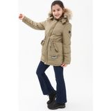 Benitto Kids Kız Çocuk Kaban Uzun Kollu Midi Kesim Güvenilir Kumaş ile Tasarlandı - Haki - 14 Yaş