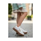 Benitto Kids Prokids Kız Çocuk Golden Yıldız Detaylı Günlük Sneaker Spor Ayakkabı BNT191 - Beyaz