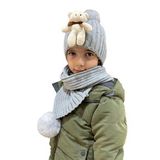 Benittokids Çocuk Ayıcıklı Atkı Bere Takımı 7019