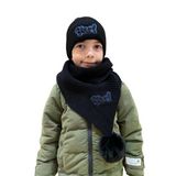 Benittokids Çocuk Yazı Detaylı Bere Atkı Takımı 7018