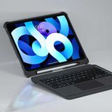 Benks Apple iPad 10.2 2021 (9.nesil) Benks Multifunctional Kablosuz Klavyeli Kılıf Touchpad - Siyah