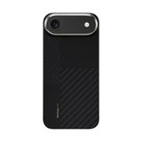 Benks İphone 17 Air Uyumlu Kılıf M-Safe Özellikli Karbon Fiber Montage Armorair Kevlar Kapak Siyah