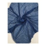BENLİ Kadın Mavi Pamuklu Flamlı Eşarp 100x100 cm