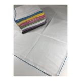 BENLİ Renkli Pamuklu Tülbent Kroşeta Oyalı İç Örtüsü 80x80 cm
