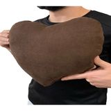 Benlife Premium Kalp Yastığı - Pamuklu - Boncuk Elyaf - 33 x 34 cm - Kahverengi