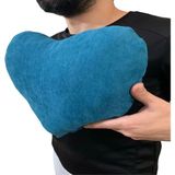 Benlife Premium Kalp Yastığı - Pamuklu - Boncuk Elyaf - 33 x 34 cm - Mavi