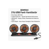 benmax VANTİLATÖR ÜÇ FANLI USB ÇIKIŞLI