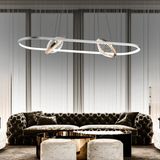 Bennan Sıralı 60 Watt Krom Gold Modern Oturma Odası, Yemek Masası Üstü, Salon LED Avize - 1