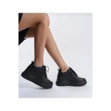 BENNU DERMO FASHİON Kadin İçten Gizli Topuklu Siyah Spor Ayakkabi Sneaker