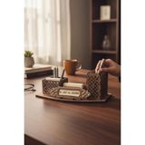 Benomtech Isme Özel Ahşap Masa Isimliği ve Kalemlik Latticecraft