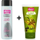 Benri Extra Güçlü Aseton 225 Ml Olive Care El Kremi 75 Ml Disk Pamuk Hediyeli