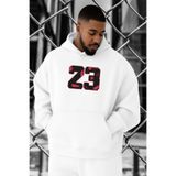 BENROMA 3 Iplik Penye 23 Baskılı Büyük Beden Sweatshirt, Beyaz, L, KAPYETDMW39