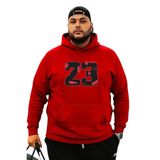 Benroma 3 İplik Penye 23 Baskılı Büyük Beden Sweatshirt KAPYETDMW66, Kırmızı, 3XL