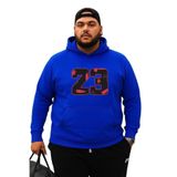 Benroma 3 İplik Penye 23 Baskılı Büyük Beden Sweatshirt KAPYETDMW66, Saks Mavisi, 5XL