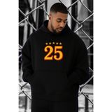 BENROMA 3 Iplik Penye 25. Yıl Baskılı Büyük Beden Sweatshirt, Siyah, 5XL