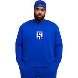 BENROMA 3 Iplik Penye Al Hilal Baskılı Büyük Beden Unisex Sweatshirt, Saks Mavisi, M
