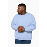 Benroma 3 İplik Penye Büyük Beden Unisex Sweatshirt BISYET2BNRW4, Bebe Mavisi, 3XL