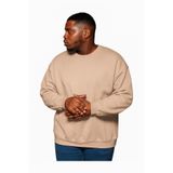 Benroma 3 İplik Penye Büyük Beden Unisex Sweatshirt BISYET2BNRW4, Bej, 4XL
