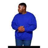 Benroma 3 İplik Penye Büyük Beden Unisex Sweatshirt BISYET2BNRW4, Saks Mavisi, S