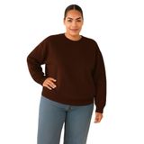 Benroma 3 İplik Penye Büyük Beden Unisex Sweatshirt KAPYET2025BNRQ7, Kahverengi, L