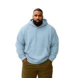 Benroma 3 İplik Penye Büyük Beden Unisex Sweatshirt KAPYET2EBNRQ1, Bebe Mavisi, S