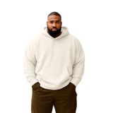 BENROMA 3 Iplik Penye Büyük Beden Unisex Sweatshirt, KAPYET2EBNRQ1, Beyaz, 3XL