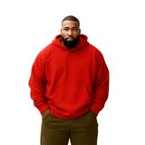 BENROMA 3 Iplik Penye Büyük Beden Unisex Sweatshirt, KAPYET2EBNRQ1, Kırmızı, L