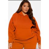 BENROMA 3 Iplik Penye Büyük Beden Unisex Sweatshirt, KAPYET2EBNRQ3, Turuncu, 3XL