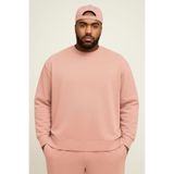 BENROMA 3 Iplik Penye Büyük Beden Unisex Sweatshirt, Pembe, M, BISYET2BNRW1