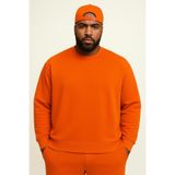 BENROMA 3 Iplik Penye Büyük Beden Unisex Sweatshirt, Turuncu, 2XL, BISYET2BNRW1