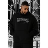 BENROMA 3 Iplik Penye California Baskılı Büyük Beden Sweatshirt, Siyah, M