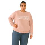 BENROMA 3 Iplik Penye California Baskılı Büyük Beden Unisex Sweatshirt, Pembe, XL
