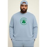 BENROMA 3 Iplik Penye Celtics Baskılı Büyük Beden Unisex Sweatshirt, Bebe Mavisi, S