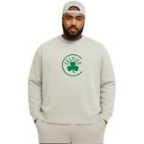 BENROMA 3 Iplik Penye Celtics Baskılı Büyük Beden Unisex Sweatshirt, Gri, S