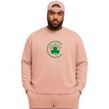 BENROMA 3 Iplik Penye Celtics Baskılı Büyük Beden Unisex Sweatshirt, Pembe, S
