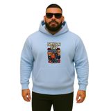BENROMA 3 Iplik Penye Figür Baskılı Büyük Beden Sweatshirt, Bebe Mavisi, 3XL