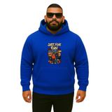 BENROMA 3 Iplik Penye Figür Baskılı Büyük Beden Sweatshirt, Saks Mavisi, 3XL