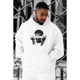 BENROMA 3 Iplik Penye Focus Özgürlük Baskılı Büyük Beden Sweatshirt, Beyaz, M