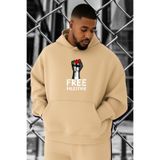 BENROMA 3 Iplik Penye Free Özgür Filistin Baskılı Büyük Beden Sweatshirt, Bej, M