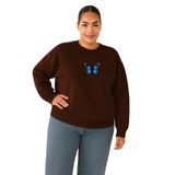 Benroma 3 İplik Penye Kelebek Baskılı Büyük Beden Unisex Sweatshirt KAPYET2025BNRW6, Kahverengi, M