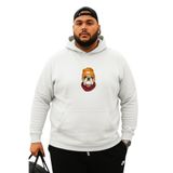 Benroma 3 İplik Penye Köpek Baskılı Büyük Beden Sweatshirt KAPYETDMW65, Beyaz, S