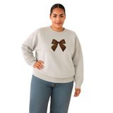 BENROMA 3 Iplik Penye Kurdela Baskılı Büyük Beden Unisex Sweatshirt, Gri, M, KAPYET2025BNRQ10