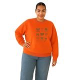 BENROMA 3 Iplik Penye Kurdelalar Baskılı Büyük Beden Unisex Sweatshirt, Turuncu, L