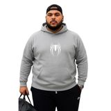 Benroma 3 İplik Penye Örümcek Baskılı Büyük Beden Sweatshirt KAPYETDMW64, Gri, 5XL