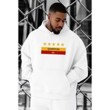 BENROMA 3 Iplik Penye Şampiyon Baskılı Büyük Beden Sweatshirt, Beyaz, 4XL